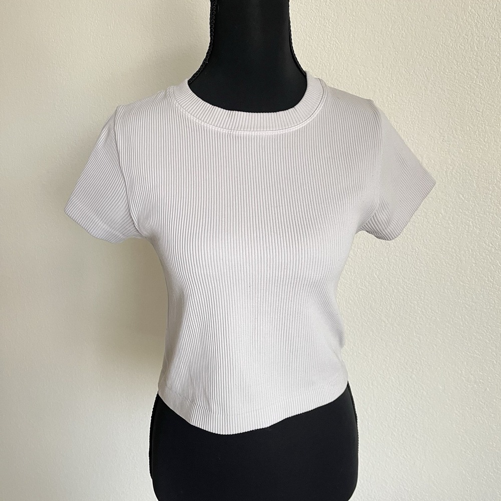 ⭐️3 for $30Joy Lab Sports Activewear Crop Top Women Medium Ribbed Cream